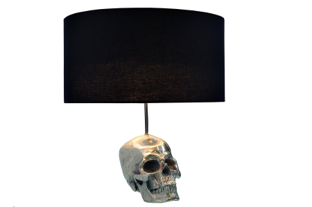 Veioze - Lampă de masă SKULL 44cm cu abajur negru