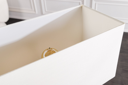 Lampă de masă THE WAVE 60cm, din lemn de tec, cu abajur alb [6]