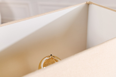 Lampă de masă THE WAVE 60cm, din lemn de tec, cu abajur bej [6]