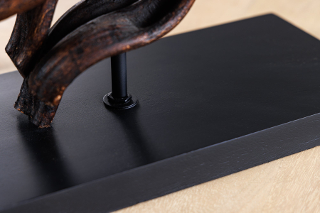 Lampă de masă THE WAVE 60cm, din lemn de tec, cu abajur bej [8]