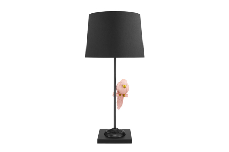 Iluminat - Lampă de masă WILDLIFE 75cm, neagra cu papagal roz 