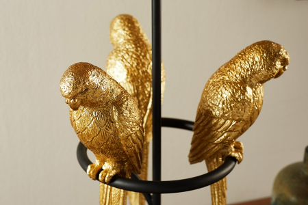 Lampă de masă WILDLIFE 75cm papagali aurii din polirășină [4]