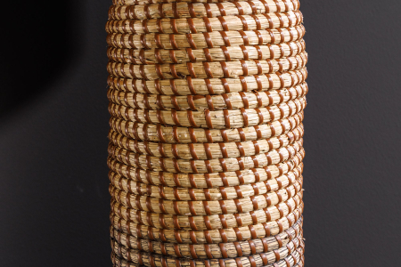 Lampă de masă ZEA 60cm, iarbă de mare gradient auriu natural maro, cu abajur negru [9]