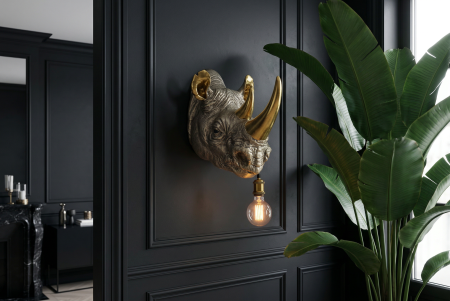 Lampă de perete aurie RHINO 40cm sculptură de rinocer ,lucrată manual [8]