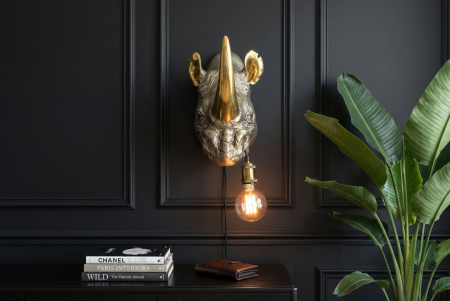Lampă de perete aurie RHINO 40cm sculptură de rinocer ,lucrată manual [7]