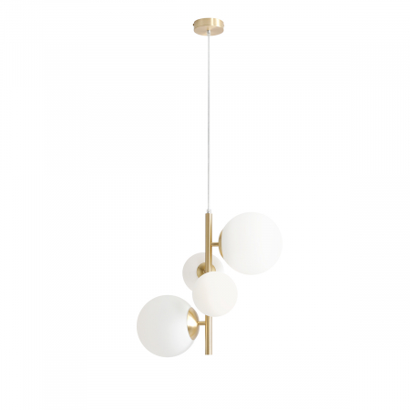 Lustre - Lustră din metal brass cu 4 becuri Bloom, 120 cm