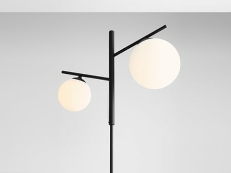 Lampadar din metal negru Luna cu 2 becuri, 168 cm [1]