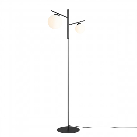 Lampadar din metal negru Luna cu 2 becuri, 168 cm