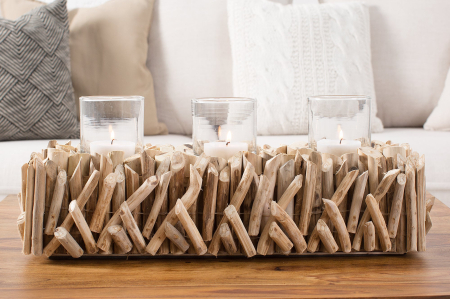 Lanterna FOSSIL 50 cm din lemn de pluș cu 3 sticle [3]