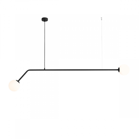 Lustră din metal negru cu 2 becuri Pure, 120 cm [1]