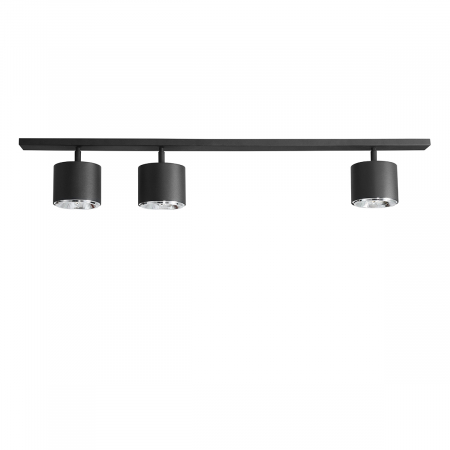 Lustră din metal negru cu 3 becuri Bot, 15 cm