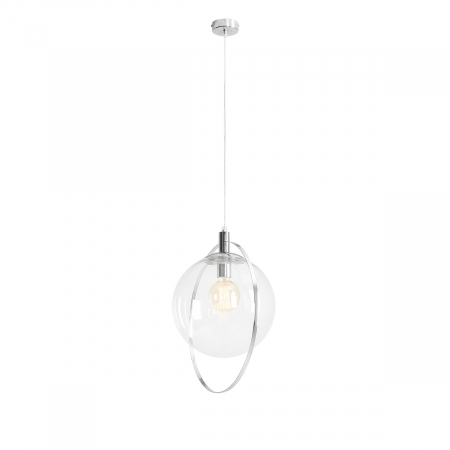 Lustre - Lustră din metal argintiu AURA TRANSPARENT