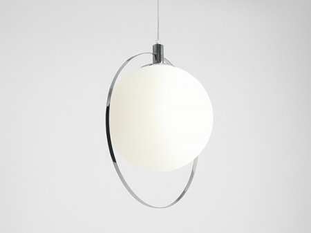 Lustră din metal argintiu cu abajur alb mat Aura, 120 cm [6]