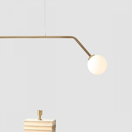 Lustră din metal auriu cu 2 becuri Pure, 120 cm [5]