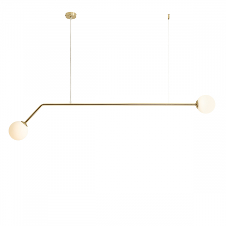 Lustră din metal auriu cu 2 becuri Pure, 120 cm [1]