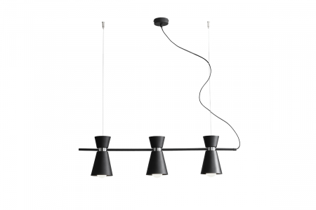 Lustre - Lustră din metal negru cu 3 becuri Kedar, 80 cm