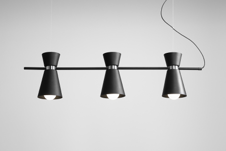 Lustră din metal negru cu 3 becuri Kedar, 80 cm [3]