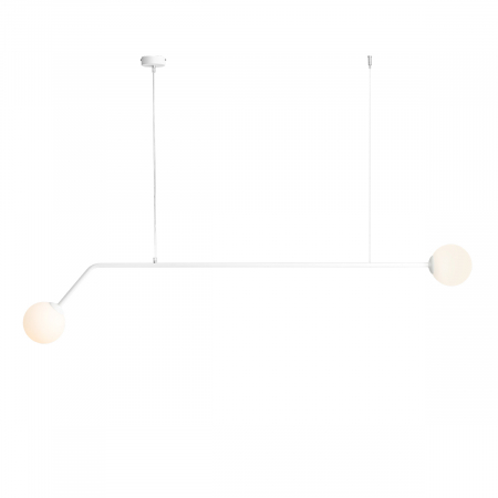 Lustră din metal alb cu 2 becuri Pure, 120 cm [1]