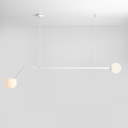 Lustră din metal alb cu 2 becuri Pure, 120 cm [6]