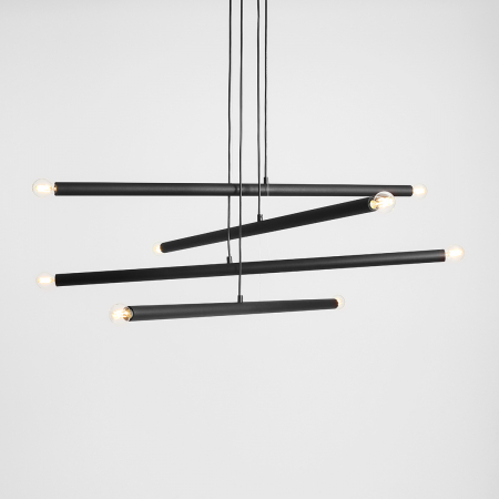 Lustră din metal negru cu 8 becuri Tubo, 105 cm [7]