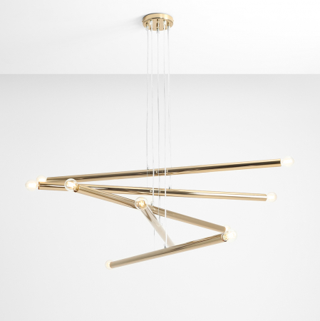 Lustră TUBO cu 10 becuri  GOLD [6]