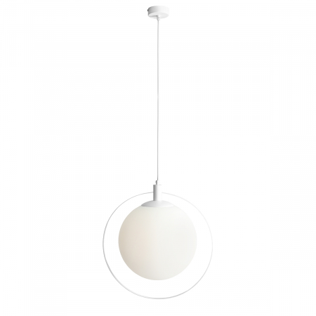 Lustre - Lustră din metal alb cu abajur alb mat Aura, 120 cm