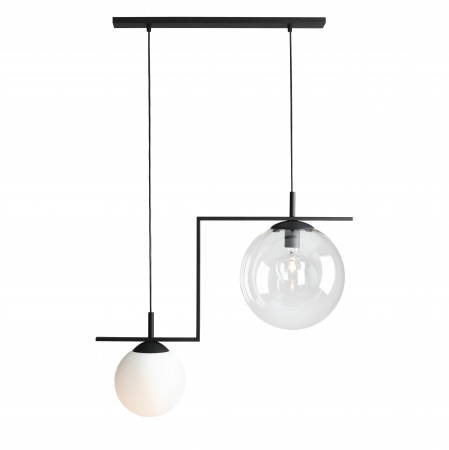 Lustre - Lustră din metal negru Zac cu 2 becuri, 110 cm