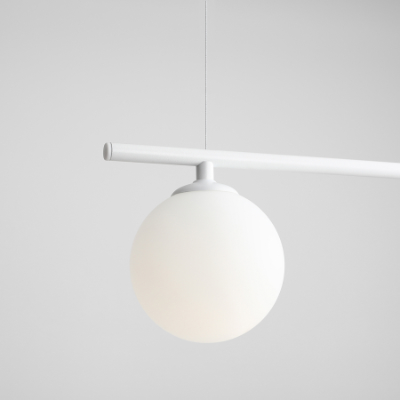 Lustră din metal alb și 3 abajururi din sticlă, 90 cm [2]