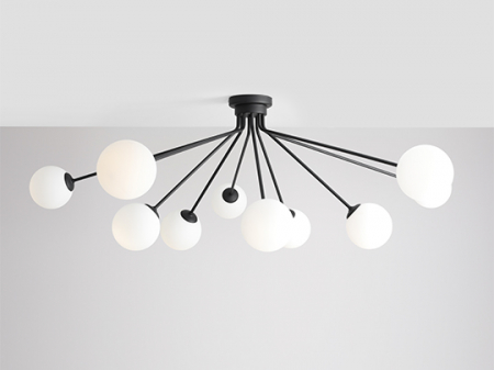 Lustre - Lustră HOLM cu 10 becuri BLACK