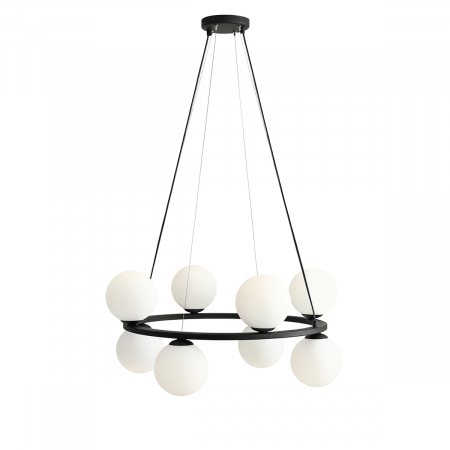 Lustre - Lustră KRONE cu 8 becuri BLACK