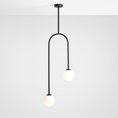 Lustre - Lustră NAVE 2 becuri BLACK