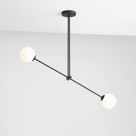 Lustre - Lustră OHIO cu 2 becuri BLACK