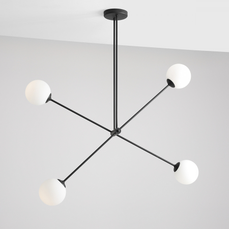 Lustre - Lustră OHIO cu 4 becuri BLACK