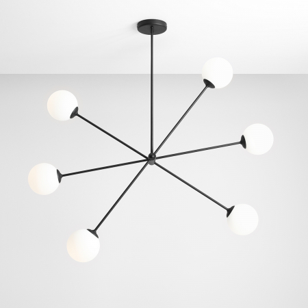 Lustre - Lustră OHIO cu 6 becuri BLACK
