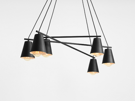 Lustră din metal negru cu 6 becuri Arte, 95 cm [1]