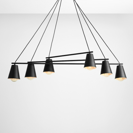 Lustră din metal negru cu 6 becuri Arte, 95 cm [6]