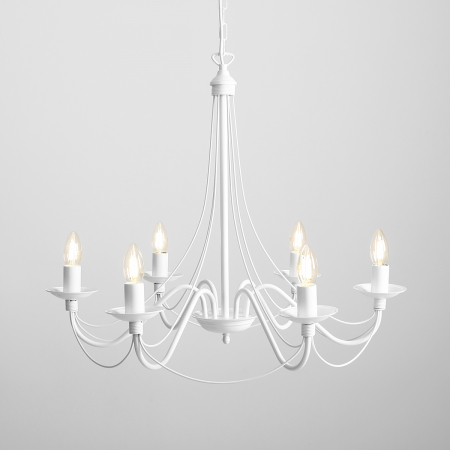 Iluminat - Lustră RÓŻA 6 WHITE
