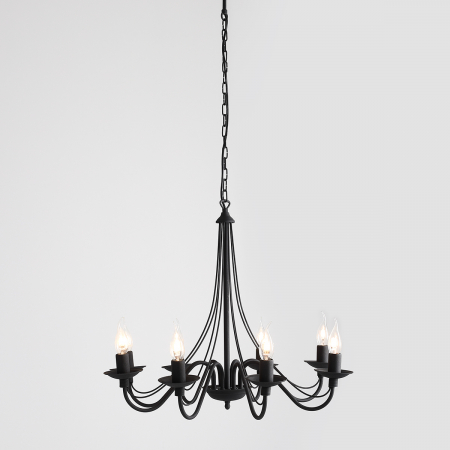 Iluminat - Lustră RÓŻA 8 BLACK