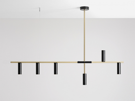 Lustre - Lustră TREVO cu 6 becur BLACK BRASS