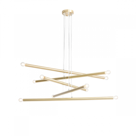Lustre - Lustră TUBO cu 10 becuri  BRASS