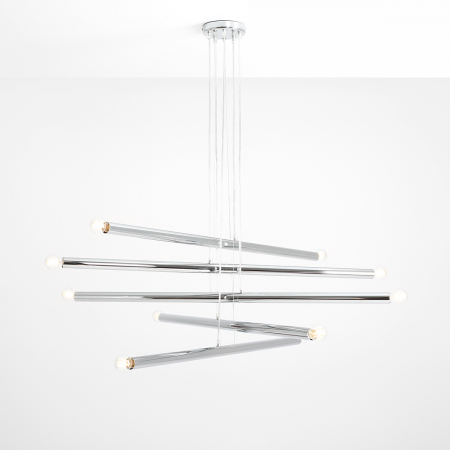 Lustre - Lustră TUBO cu 10 becuri  CHROME