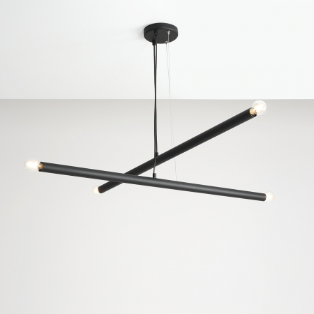 Lustre - Lustră TUBO cu 4 becuri BLACK