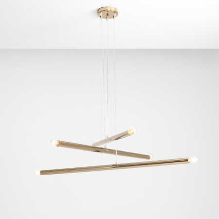 Iluminat - Lustră TUBO cu 6 becuri GOLD