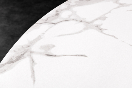 Masă de dining ALPINE Ø 120cm rotundă ceramică aspect marmură albă [4]