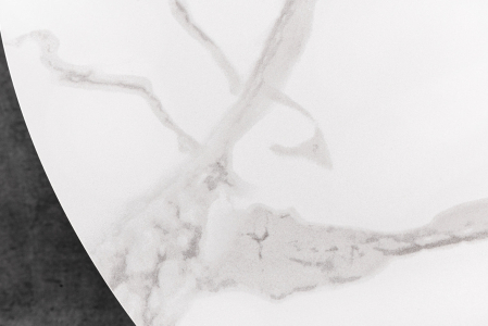 Masă de dining ALPINE Ø 120cm rotundă ceramică aspect marmură albă [3]