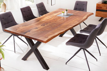 Masă de dining AMAZONAS 200cm picioare X-leaf lemn natural [1]