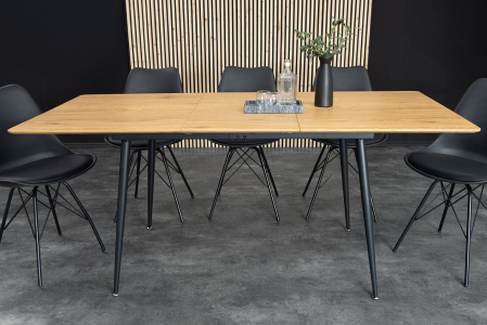 Masă de dining APARTMENT 120-160cm extensibilă, aspect lemn de stejar sălbatic natural [2]