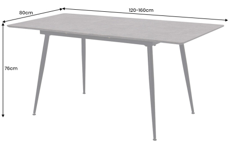 Masă de dining APARTMENT 120-160cm extensibilă aspect piatră gri [7]