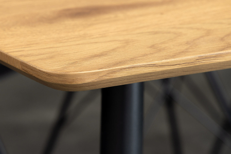 Masă de dining APARTMENT 120cm, aspect lemn de stejar sălbatic natural, cu cadru metalic negru [4]