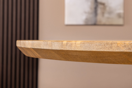 Masă de dining ART DECO 220 cm, ovală, cu picior canelat, din lemn de mango, culoare crem natural [6]